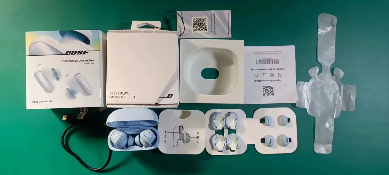 Bose Ultra écouteurs blanc argent compact style tige plaque métallique TWS écouteurs 3