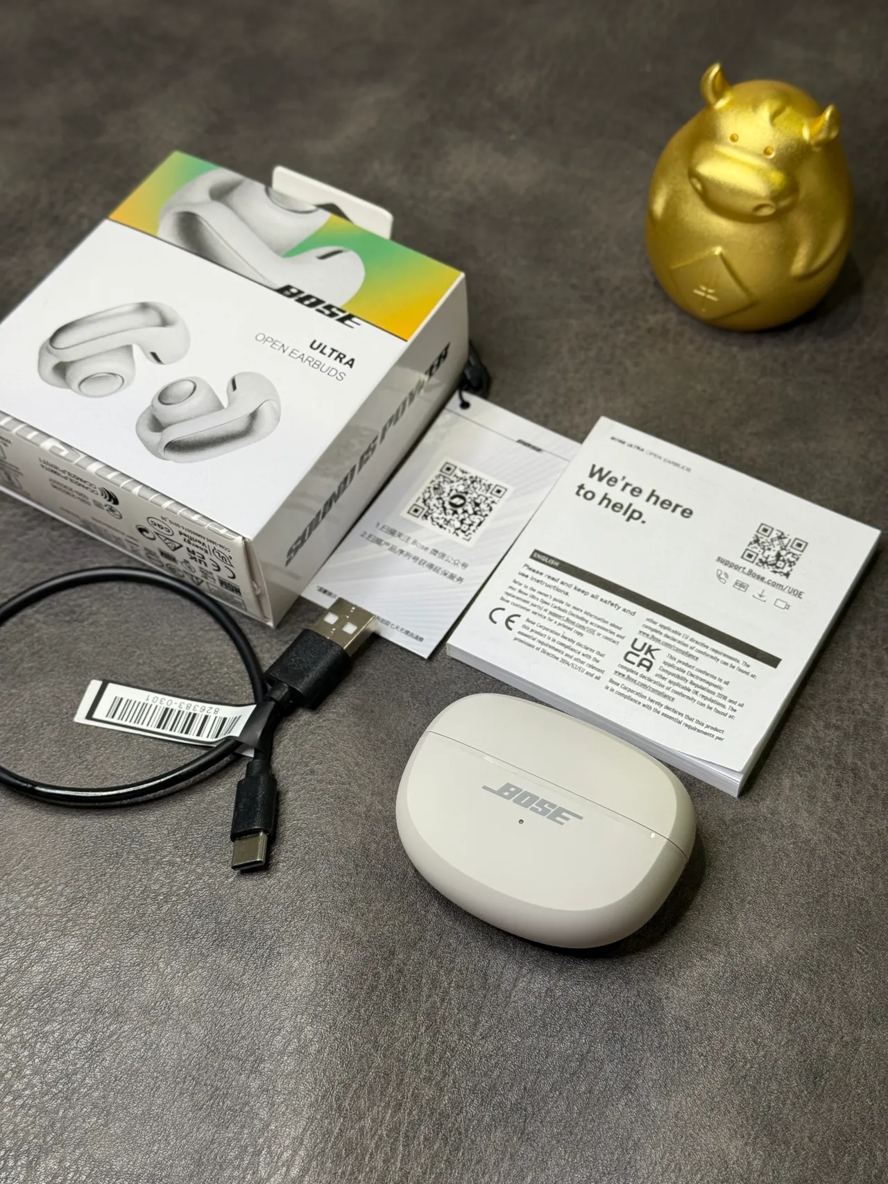 Bose Ultra Open Earbuds সাদা রূপালী ডিজাইন উইংটিপ-ফিট TWS ইয়ারবাডস 4