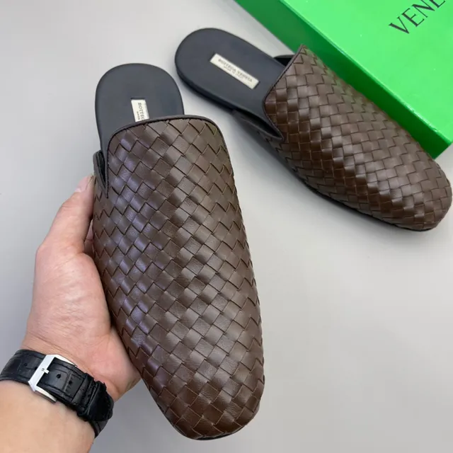 Bottega Veneta Andiamo Brown Intrecciato Woven Leather Slippers 5