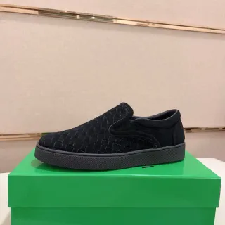 Bottega Veneta Cassette Loafer কালো উইভড সুড স্লিপ-অন লুফার