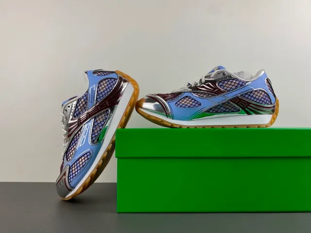 Bottega Veneta Cassette Mesh and Synthetic Cage Sneaker 14
