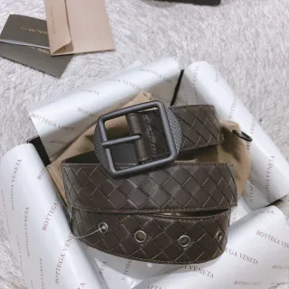 Bottega Veneta Intrecciato Woven Brown Leather Belt