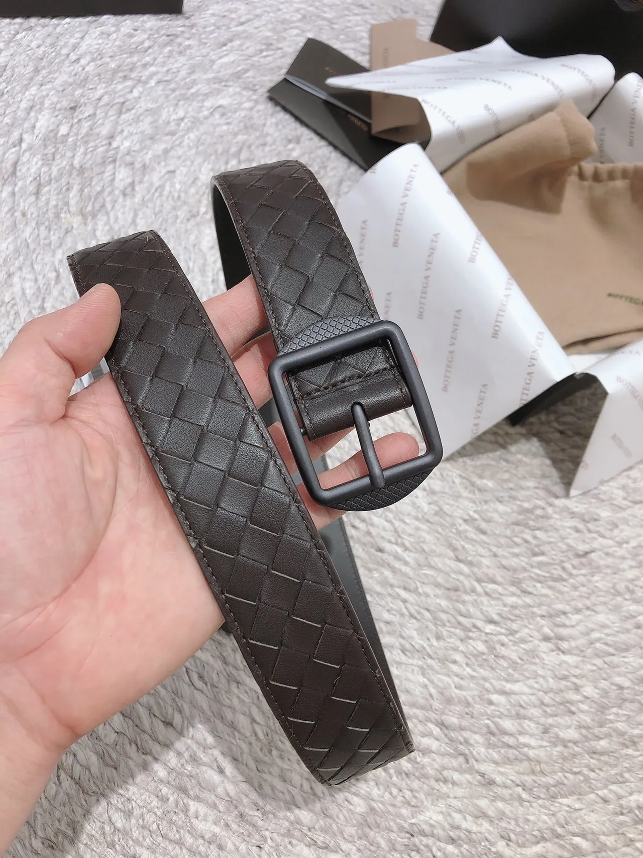Bottega Veneta Intrecciato حزام جلد بني منسوج 2