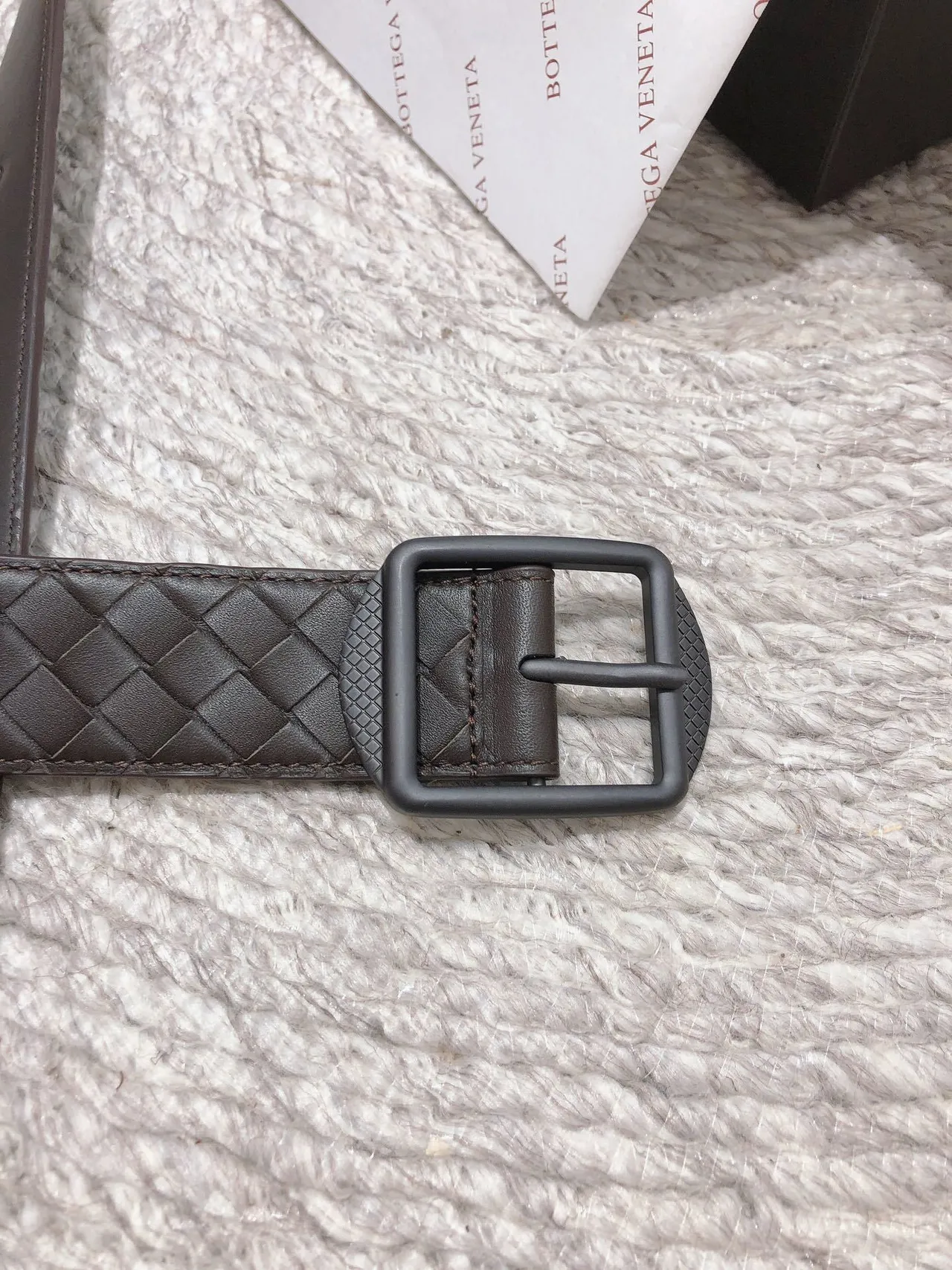 Bottega Veneta Intrecciato حزام جلد بني منسوج 4