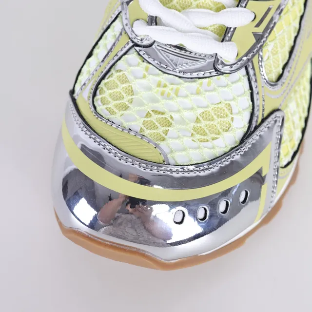 Bottega Veneta Yellow Silver Mesh Upper Chrome Metallic Overlays Lifestyle Sneakers 5