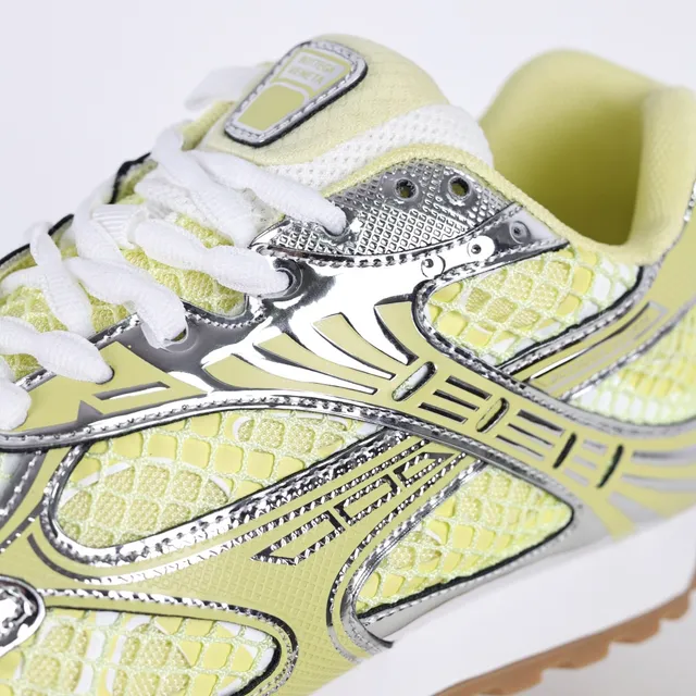 Bottega Veneta Yellow Silver Mesh Upper Chrome Metallic Overlays Lifestyle Sneakers 6