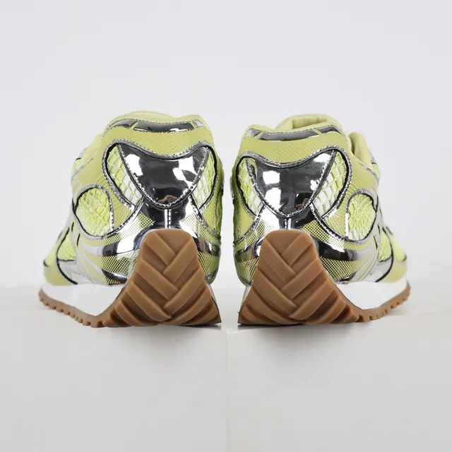 Bottega Veneta Yellow Silver Mesh Upper Chrome Metallic Overlays Lifestyle Sneakers 8