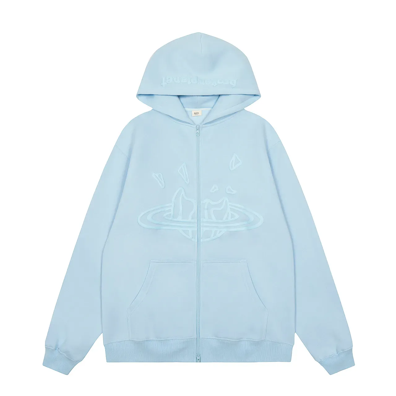 Broken Planet Oversized Light Blue Zip-Front Hoodie and Wide-Leg Sweatpants Tracksuit 6