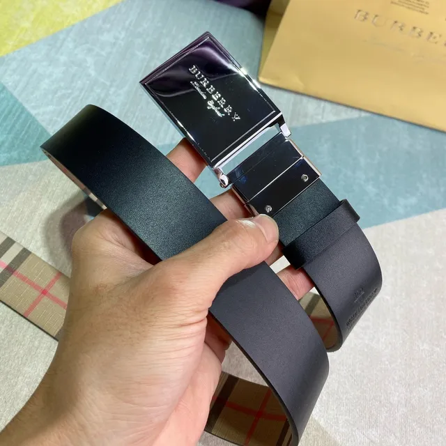 Burberry বেইজ বাদামি হাউস চেক চকচকে আয়তাকার বকল ক্যানভাস বেল্ট 4