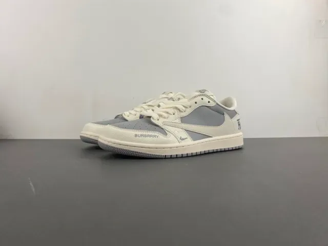 Burberry بيجي رمادي لايت توب حذاء رياضي أسلوب حياة جلدي وصناعي 10