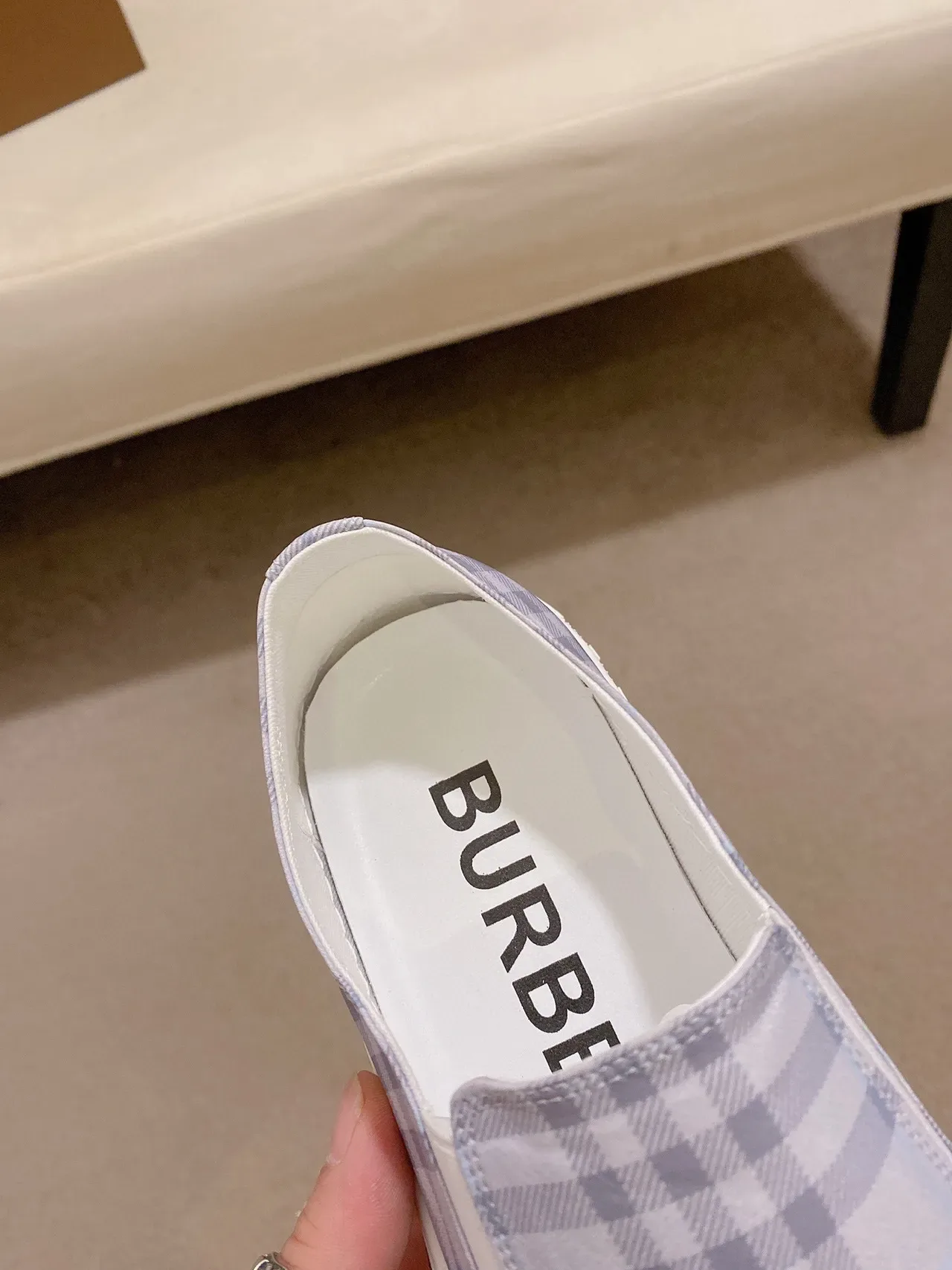 بوربيري أحذية رياضية للأسلوب الحياتي أزرق أبيض سولة منصة slip-on 5