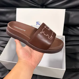 Burberry Knight Brown Platform Slide Slippers
