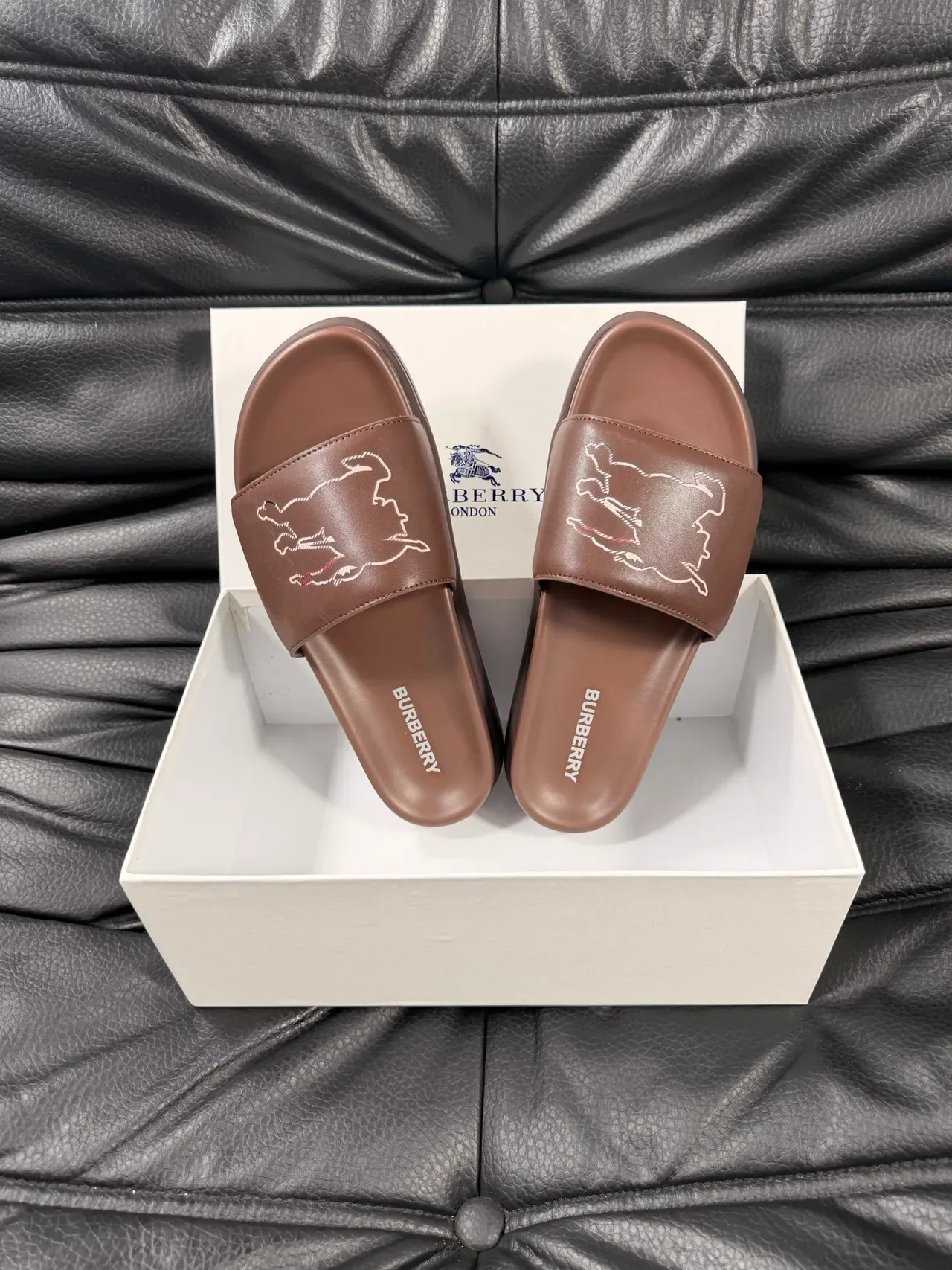 Burberry Knight বাদামী প্ল্যাটফর্ম স্লাইড স্লিপার 3
