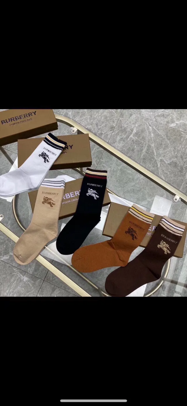 Burberry 标志刺绣条纹袖口船袜 2