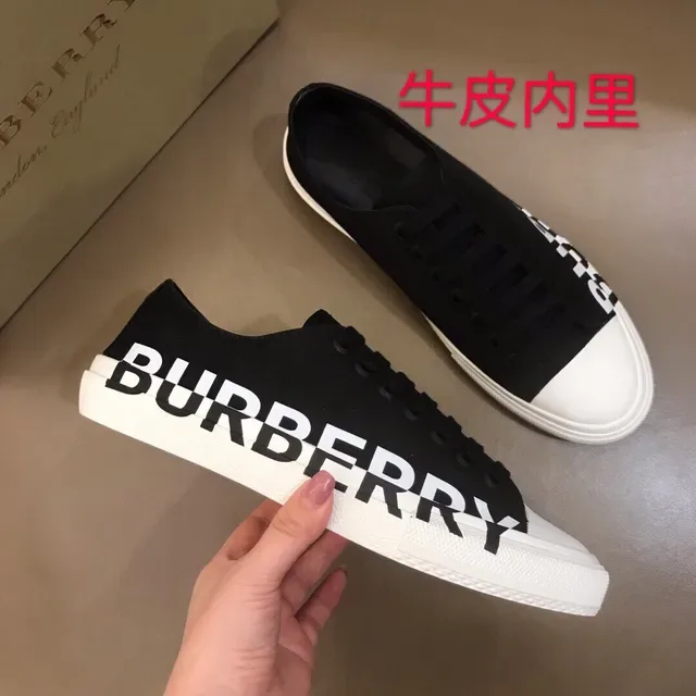 Burberry Logo-Side Black and White Lifestyle Sneakers 4