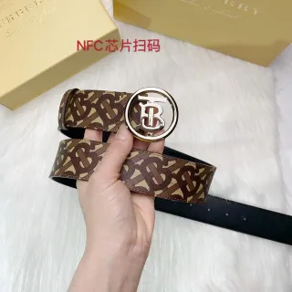 Burberry Monogram TB Logo ceinture en cuir marron beige