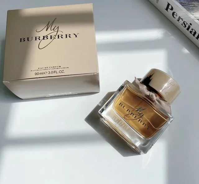 Burberry My भूरा गोल्ड स्क्वेयर-कट कांच की बोतल क्रीम कैप परफ्यूम 8