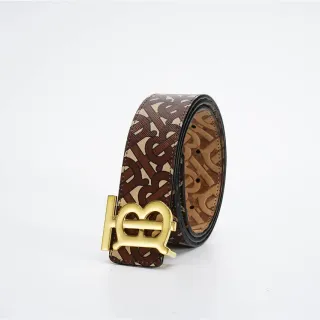 Burberry TB Monogram Belt বাদামি বেইজ চামড়ার বেল্ট
