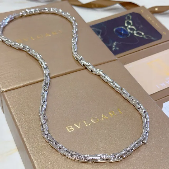 Bvlgari Articulated Pavé Chain Necklace 6