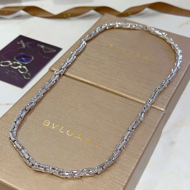 Bvlgari Articulated Pavé Chain Necklace 5