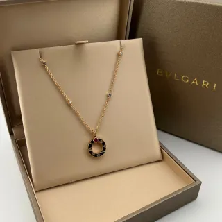 Bvlgari B.zero1 Black Enamel and Ruby Pendant Necklace