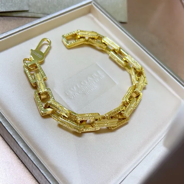 Bvlgari B.zero1 ज्यामितिक आयताकार लिंक सोने का कंगन 2