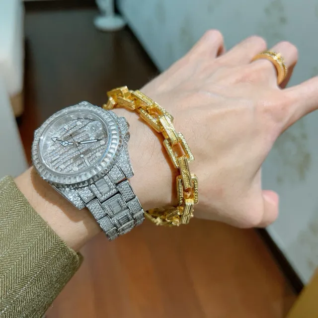 Bvlgari B.zero1 ज्यामितिक आयताकार लिंक सोने का कंगन 3