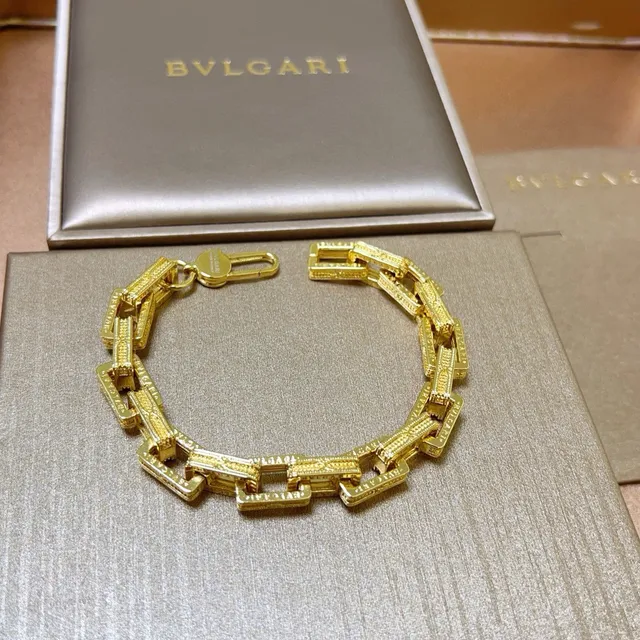 Bvlgari B.zero1 ज्यामितिक आयताकार लिंक सोने का कंगन 4