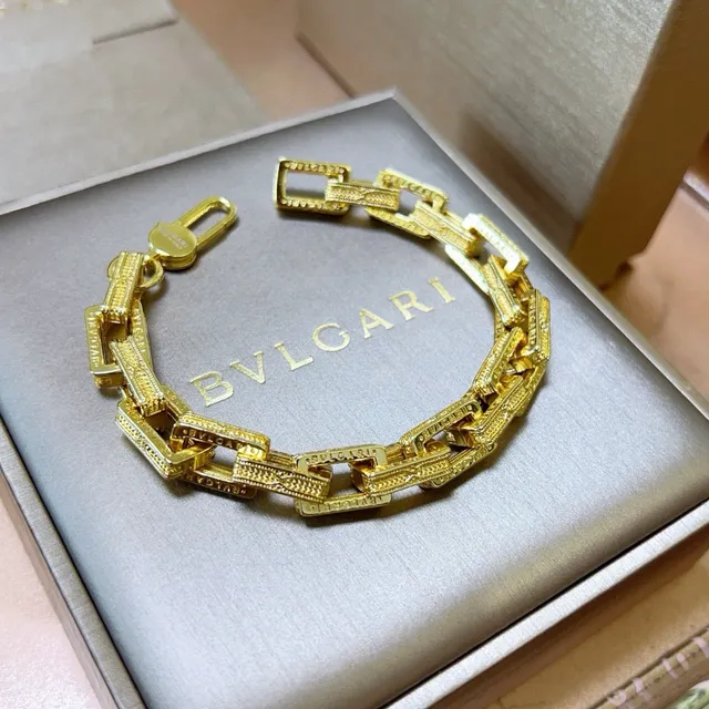 Bvlgari B.zero1 ज्यामितिक आयताकार लिंक सोने का कंगन 6
