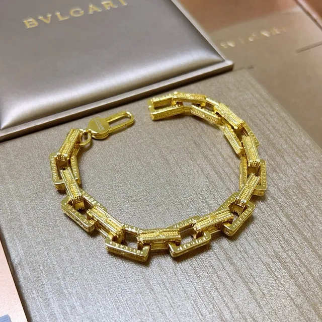 Bvlgari B.zero1 ज्यामितिक आयताकार लिंक सोने का कंगन 7