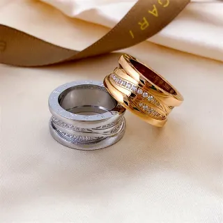 Bvlgari B.zero1 خاتم الماس متعدد النطاقات مزين ببافيه