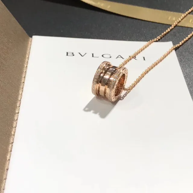 Bvlgari B.zero1 Multi-Ring Pavé Diamond Rose Gold Necklace 6