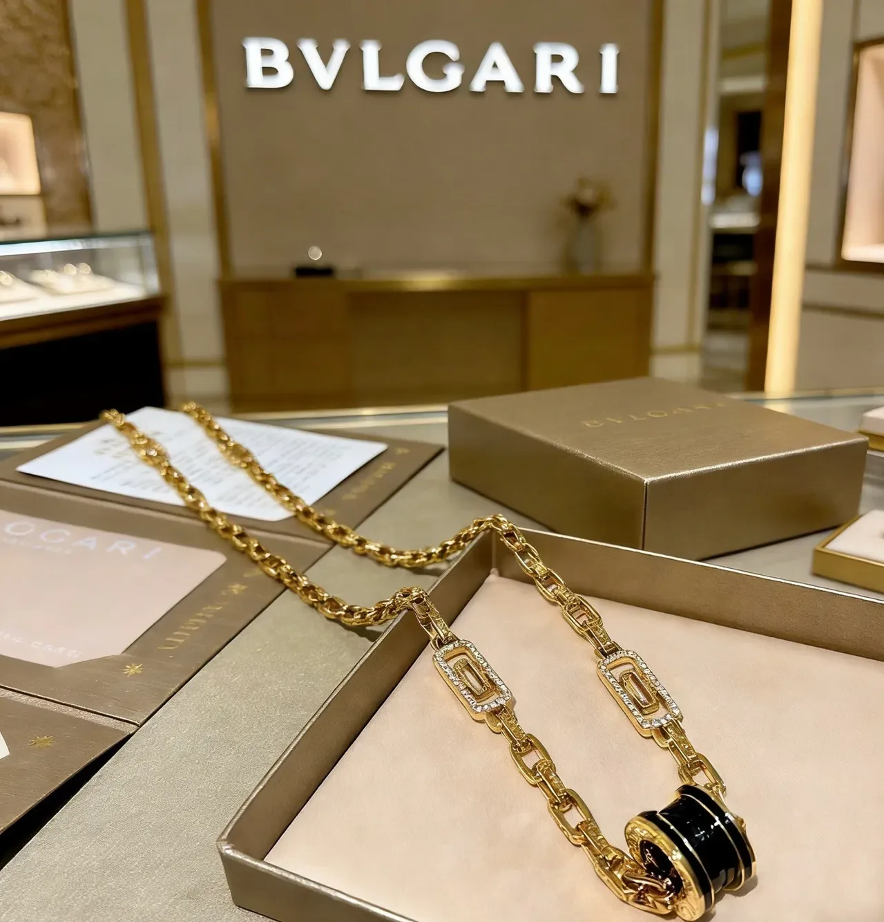 Bvlgari B.zero1 Rock Gold and Black Enamel Diamond Necklace 6
