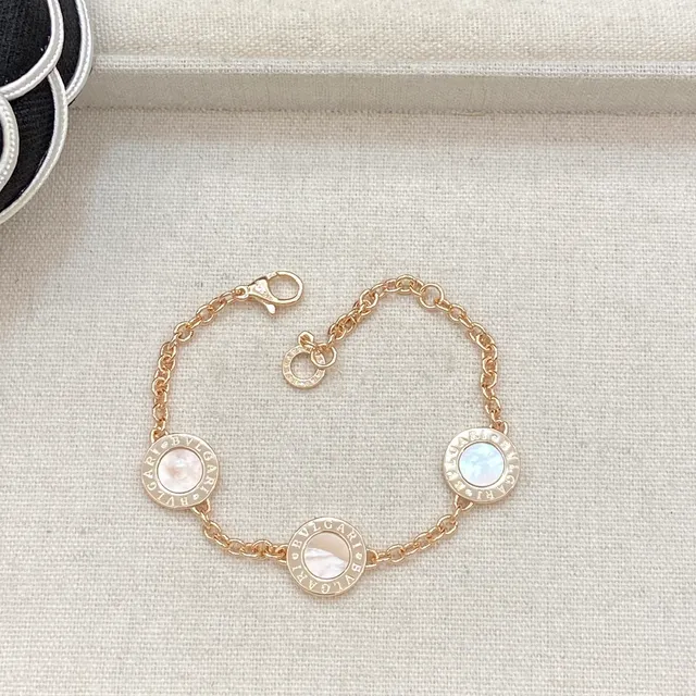 Bvlgari B.zero1 Three-Circle 黑色搪瓷银手链 3