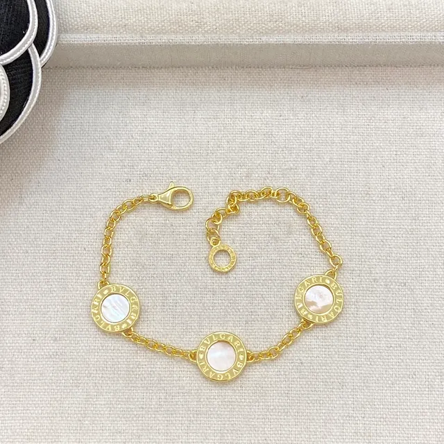 Bvlgari B.zero1 Three-Circle 黑色搪瓷银手链 4