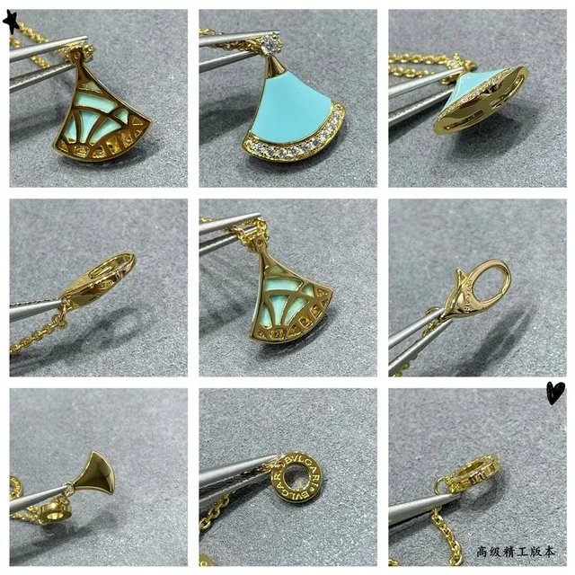 Bvlgari Divas’ Dream টারকয়েজ ইমেল এবং ডায়মন্ড পাখা হার 4