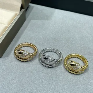 Bvlgari Serpenti Tubogas Snake-Head Pavé Ring