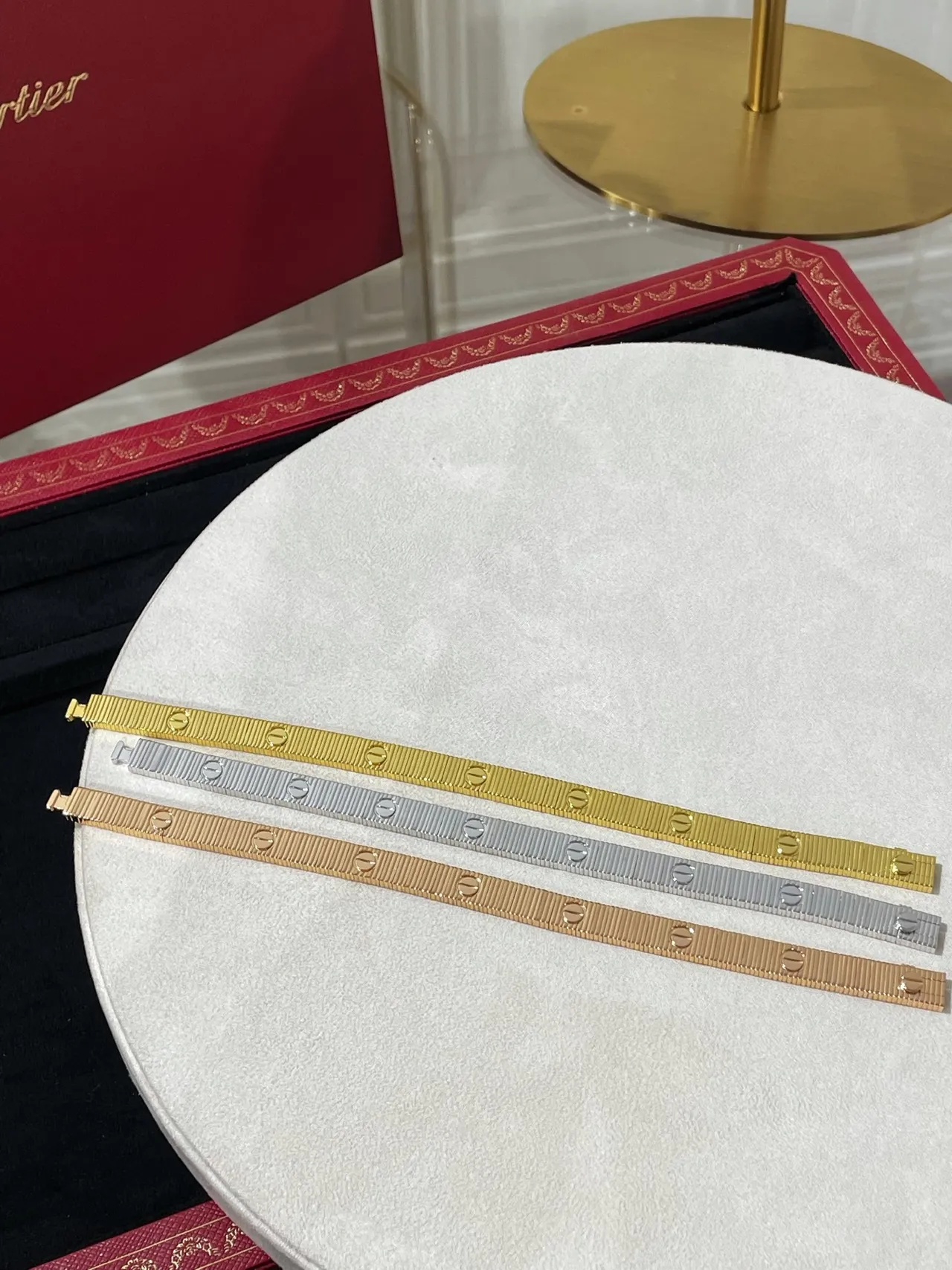 Cartier Juste un Clou pulseira de ouro e prata plana com elos articulados gravados com motivos de C 8