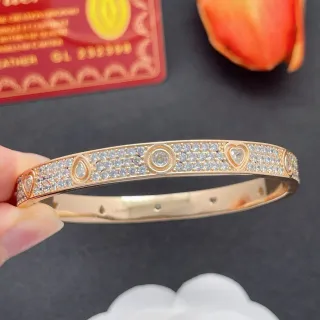 Cartier Juste un Clou Pavé Heart Teardrop Rose Gold Bracelet