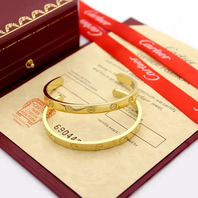 سوار Cartier Love نمط البراغي معدن مصقول سوار كف 5