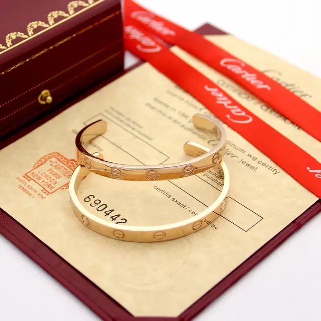 سوار Cartier Love نمط البراغي معدن مصقول سوار كف 6