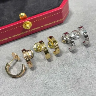 Cartier Love সংকীর্ণ পলিশড হুপ ইয়ারিংস