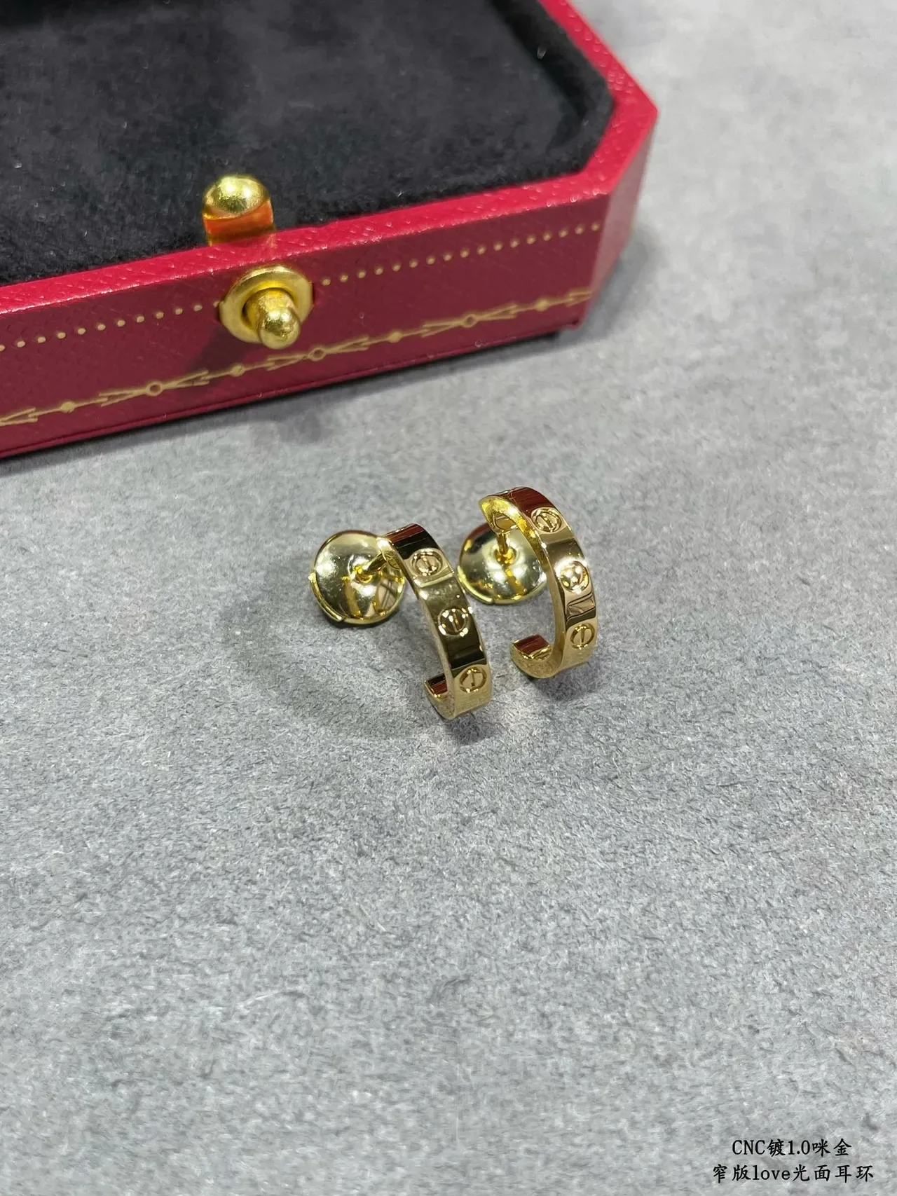 Cartier Love Narrow Polished Hoop Earrings 5