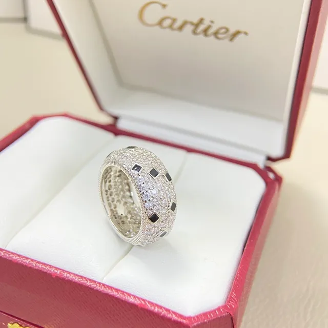 Cartier Panthère Gold Black Wide Band Pavé-Set Ring 4