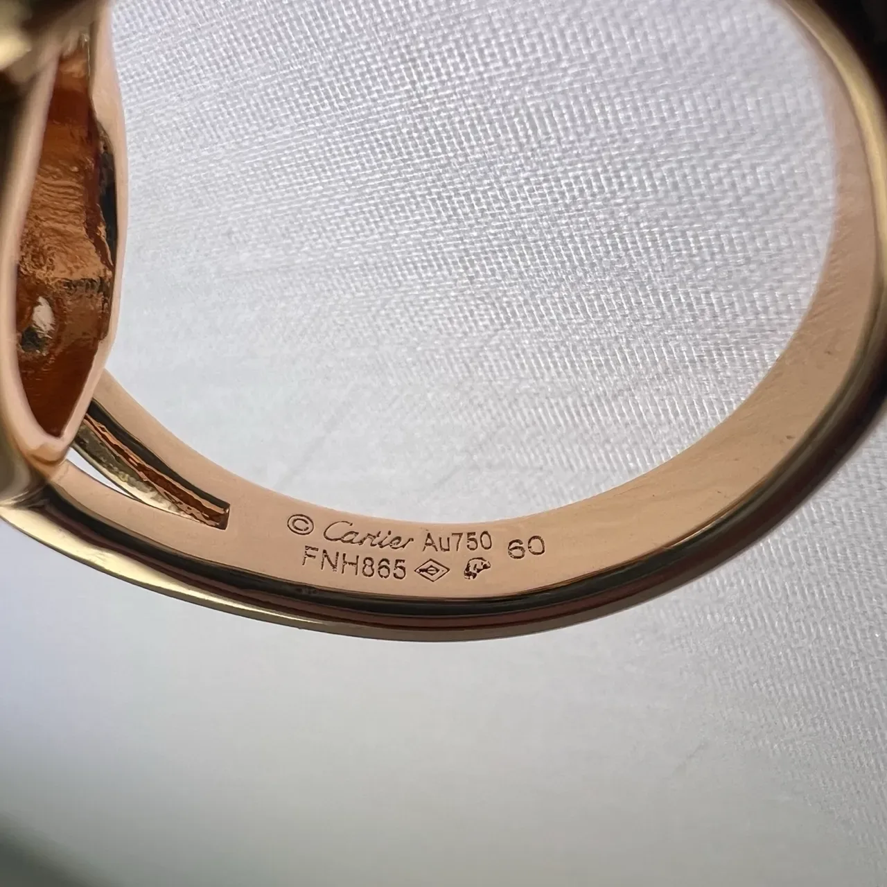 حلقة Cartier Panthère رأس الفهد بافيه كريستال عيون خضراء 2