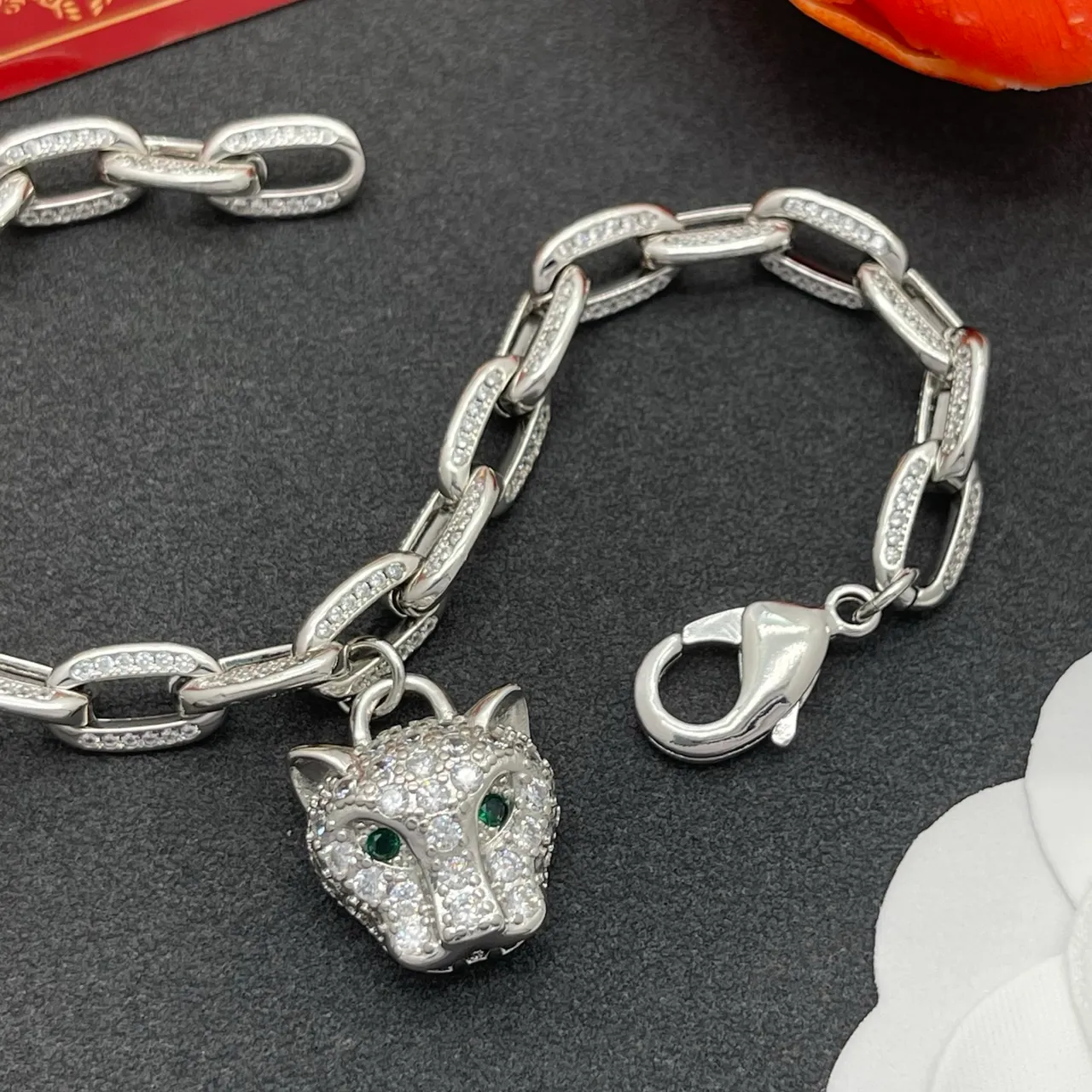 Cartier Panthère Pavé Panther Head Link Bracelet 5