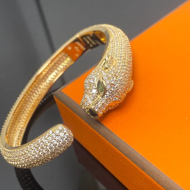 Cartier Panthère Pavé Panther Head Open-Cuff Bracelet 3