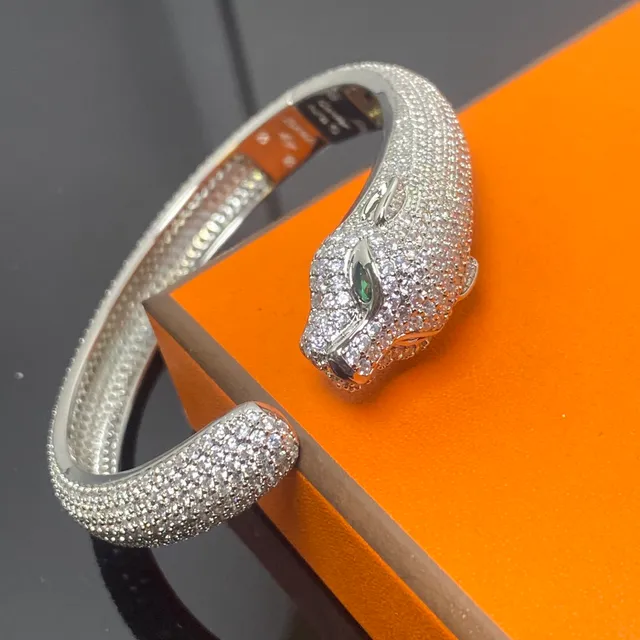 Cartier Panthère Pavé Panther Head Open-Cuff Bracelet 5