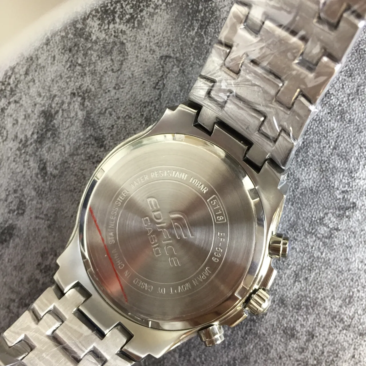 Casio Negro Azul Cronógrafo Tachímetro Bisel Reloj 7