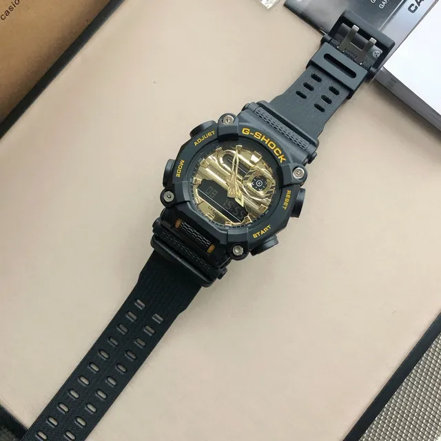 卡西欧黑金防摔树脂表壳模拟数字混合腕表 7